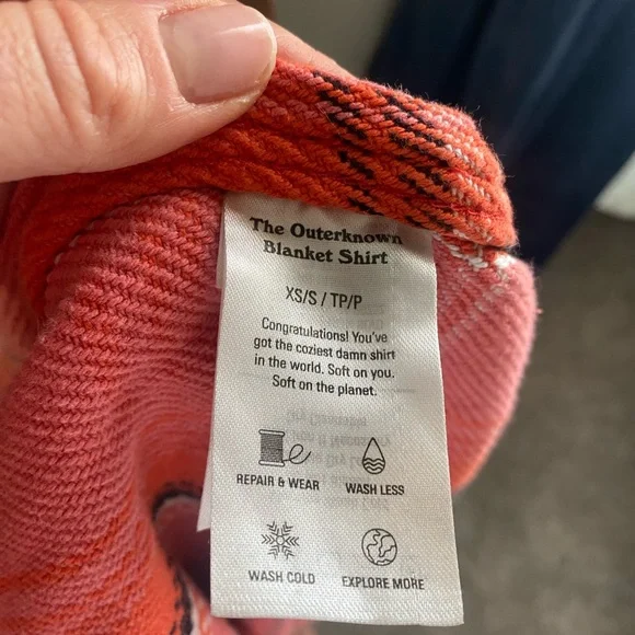 Outerknown Surf Ranch Salmon Plaid Blanket Shirt - Picture 4 of 6
